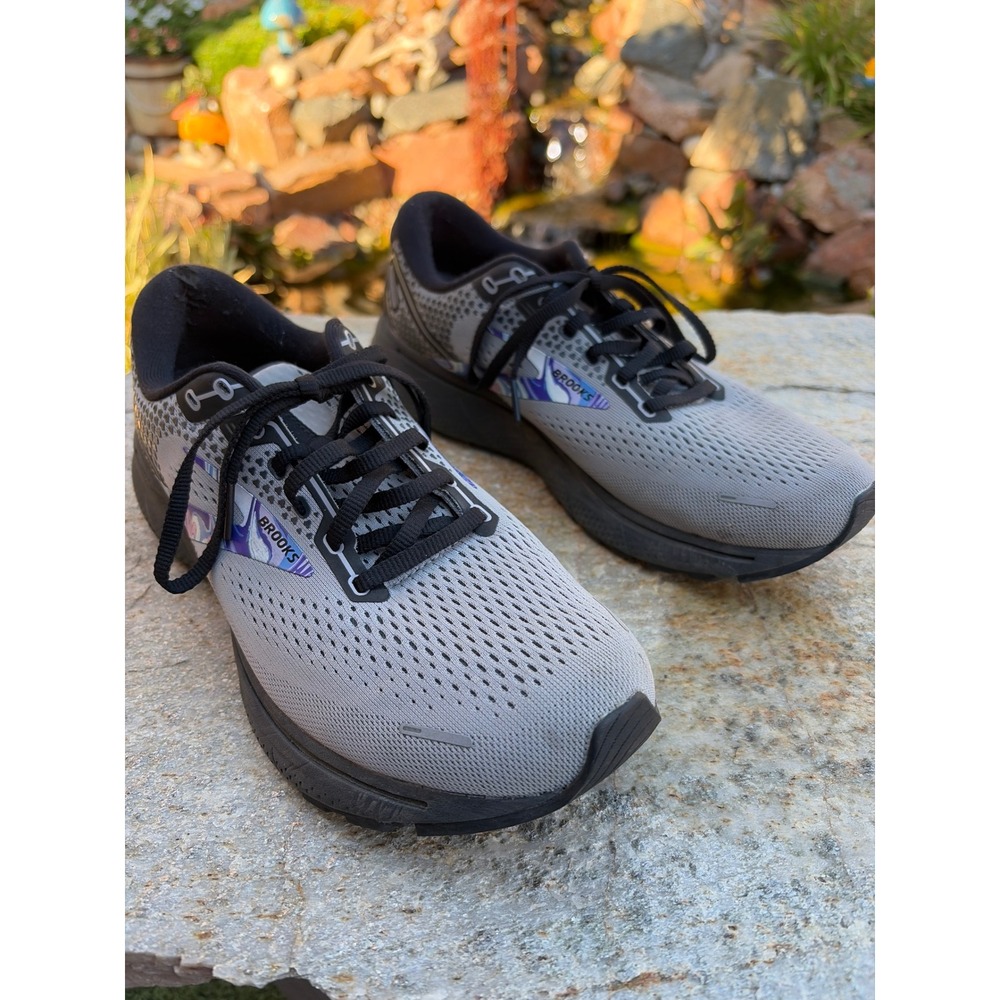 Brooks Ghost 14 Mens Running Shoes Grey Black Purple 1103691D039 Size 9.5 - Picture 8 of 9